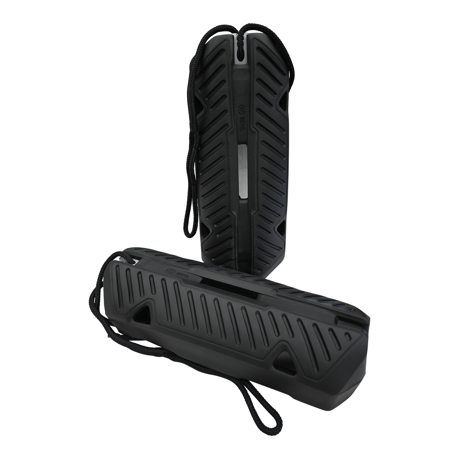 Two Fender EVA 2.0 units displayed, showing both front and side views with textured surface and integrated rope system.