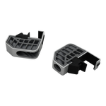 Pair of Pontoon Fender & Dock Line Hanger clips in silver and black with a grid design and locking clips.