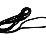 A black heavy duty marine dock line with a loop on one end, designed for use in watercraft docking and anchoring.