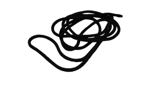 Coiled black heavy duty marine dock line with a loop on one end.