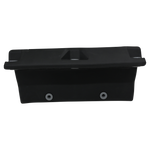 Black EVA Permanent Dock Fender, side view showing flat top, contoured base, and two mounting holes.