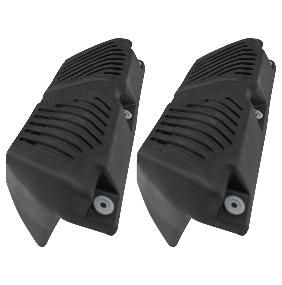 Two EVA Permanent Dock Fender, featuring vented ridges, reinforced edges, and pre-drilled mounting holes.