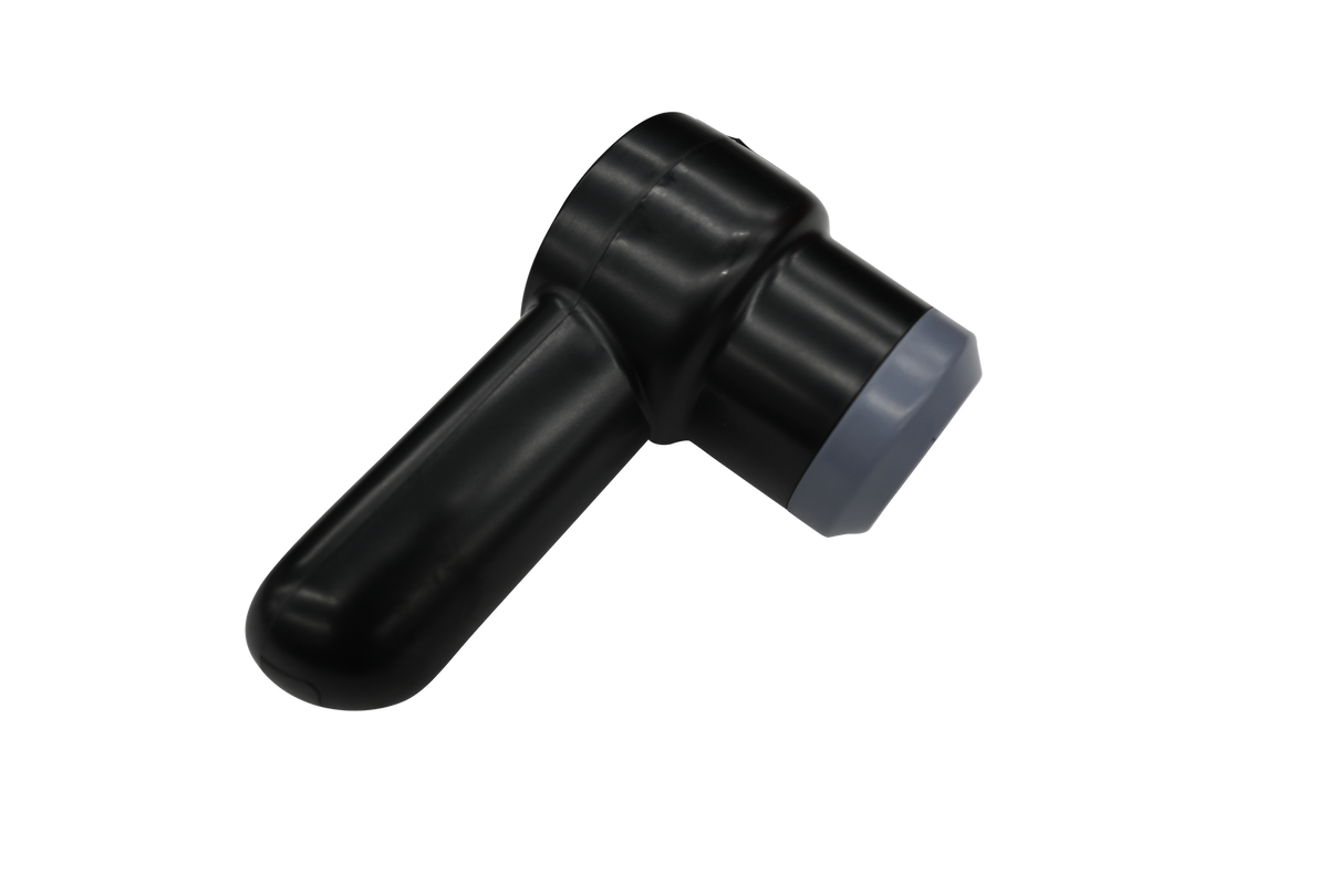 Side view of the Handheld Air Pump, featuring a black ergonomic handle and a gray section near the nozzle.