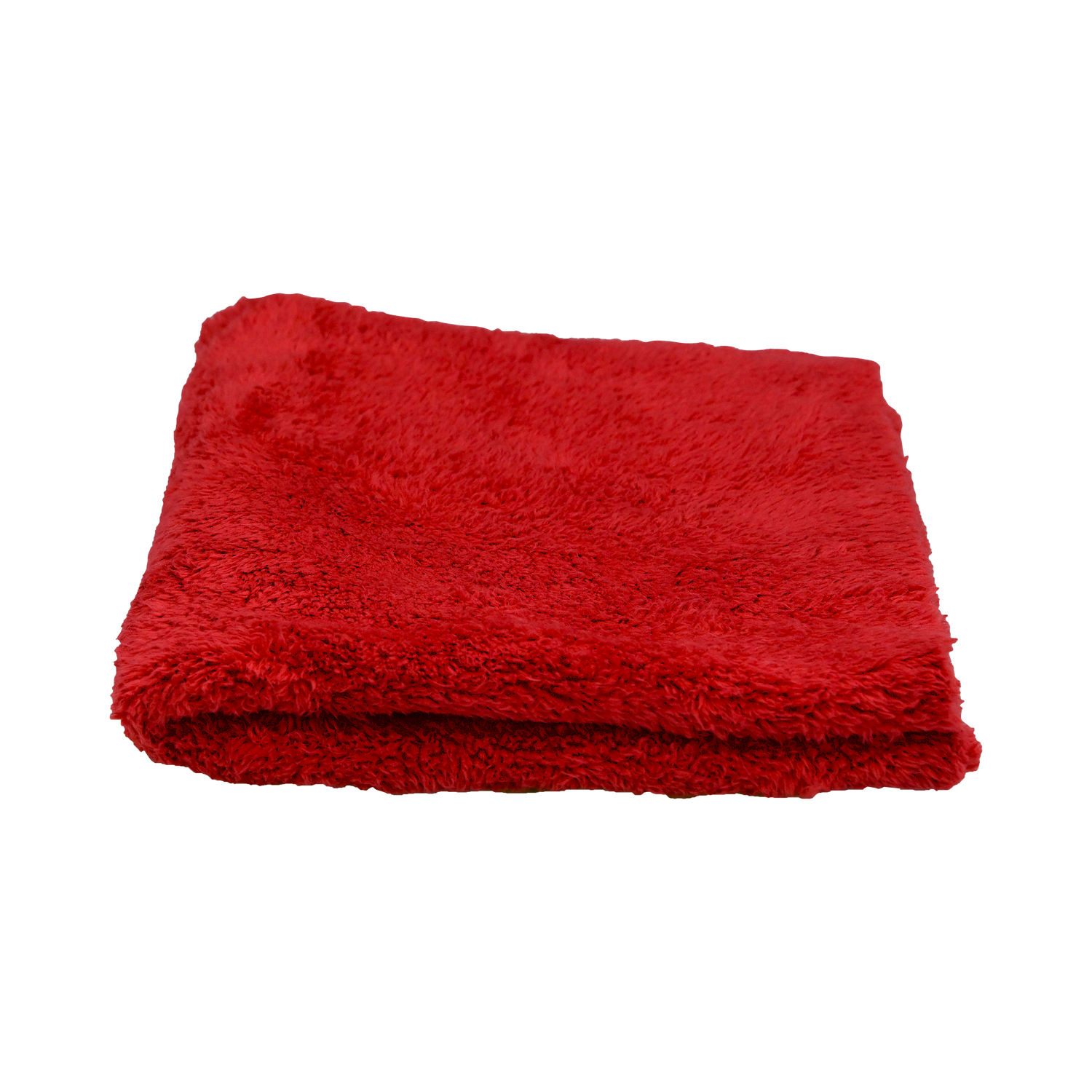 Front view of the Plush Detailing Towel in red, highlighting its vibrant color and plush feel.