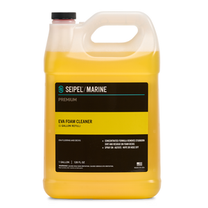 Seipel Marine EVA foam cleaner one-gallon refill jug with integrated handle.