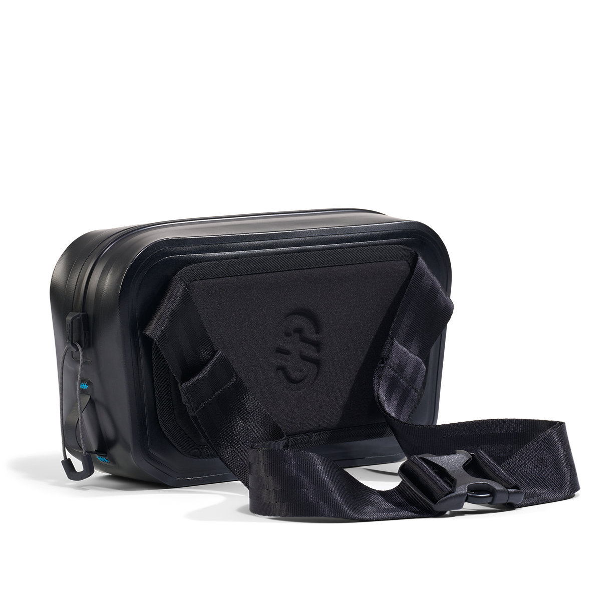 Rear view of Hip Pack showing padded back panel, logo imprint, and wraparound waist strap.