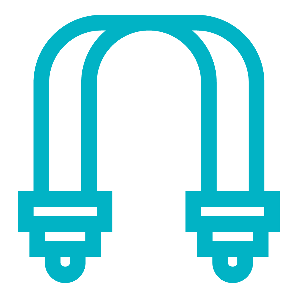 Icon of adjustable straps indicating a secure carrying or attachment system.
