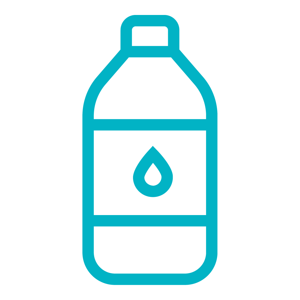 Water bottle icon indicating an external bottle holder or hydration pocket.