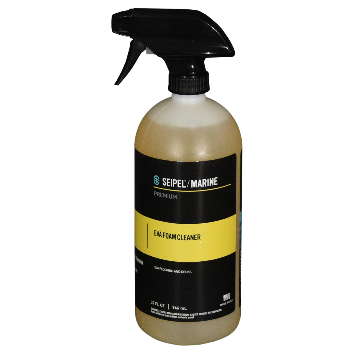 EVA Foam Cleaner in a 32 oz spray bottle with yellow liquid, black trigger sprayer, and black label with yellow accents.