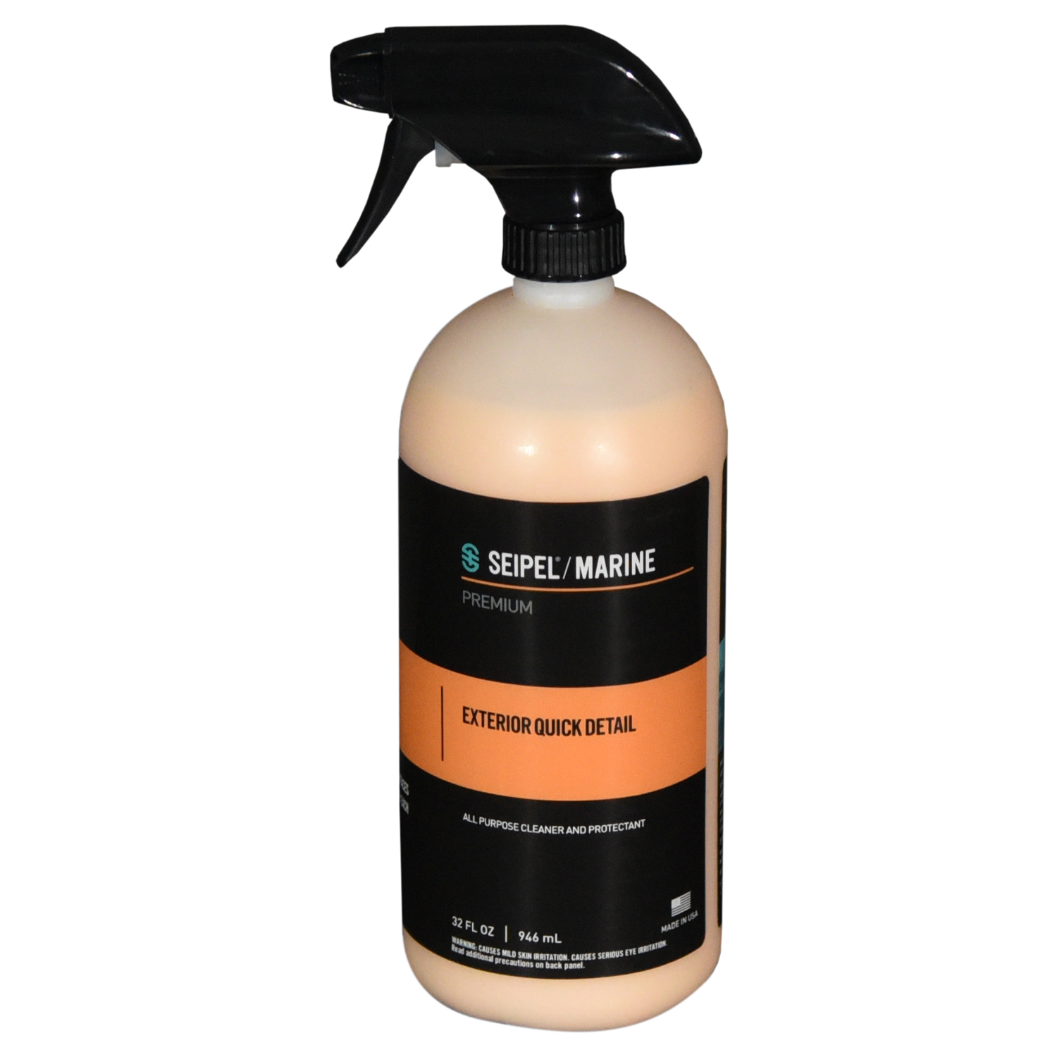 Exterior Quick Wax and Sealant in a 32 oz spray bottle with black trigger sprayer, and black label with orange details.