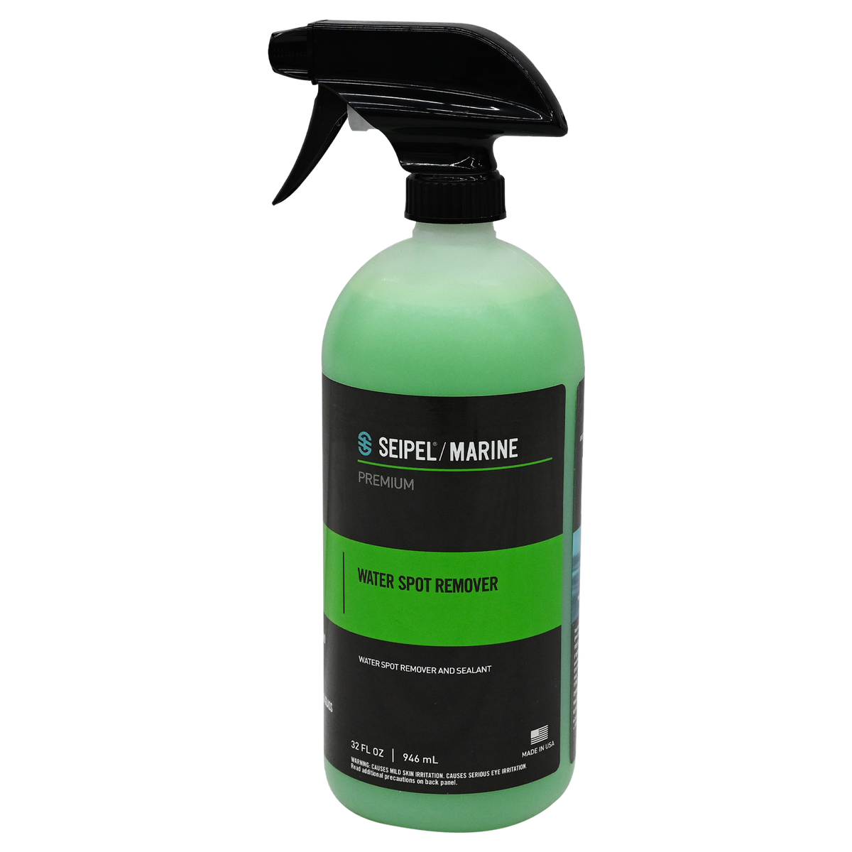 Spot Remover Cleaner in a 32 oz spray bottle with green liquid, black trigger sprayer, and black label with green accents.